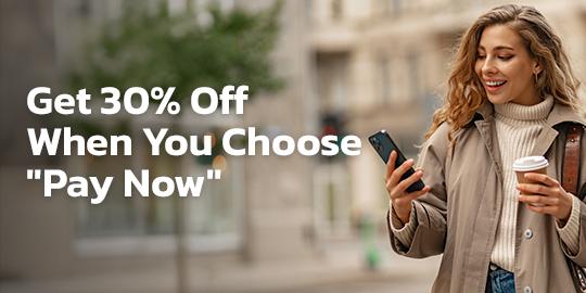 Плати сега и добиј 30% попуст