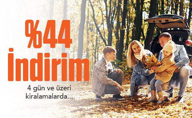 4 Gün ve Üzeri Araç Kiralamalarınızda %44 İndirim!