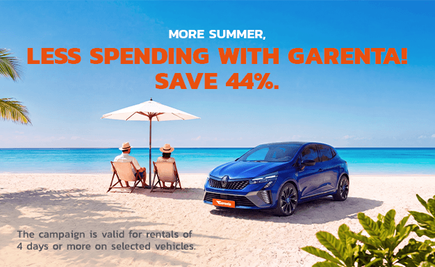 44% discount on rentals of 4 days or more!
